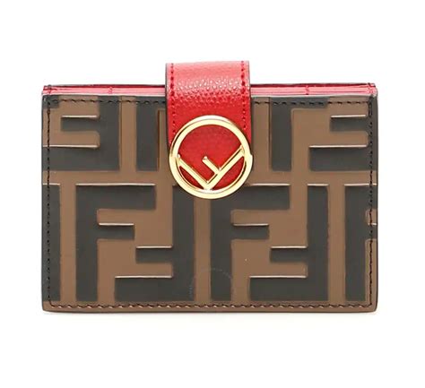 Fendi Ladies Red Leather Gusseted Card Case 8M0301